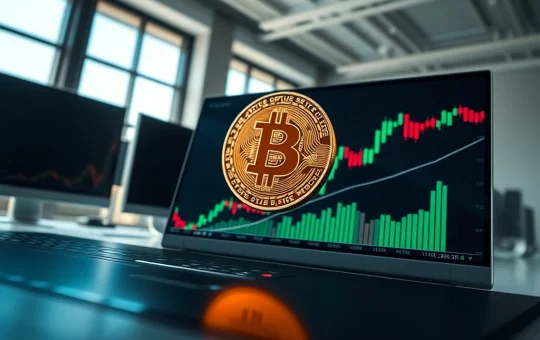 Bitcoin price prediction analysis showing BTC coin over a trading chart nearing $72,000 resistance.