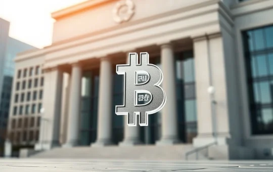 Bitcoin symbol and central bank building illustrating Chamath Palihapitiya's warning about cryptocurrency reserves.