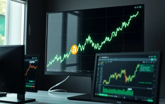 Bitcoin leads crypto market rally with XRP approaching a critical breakout zone on trading charts.