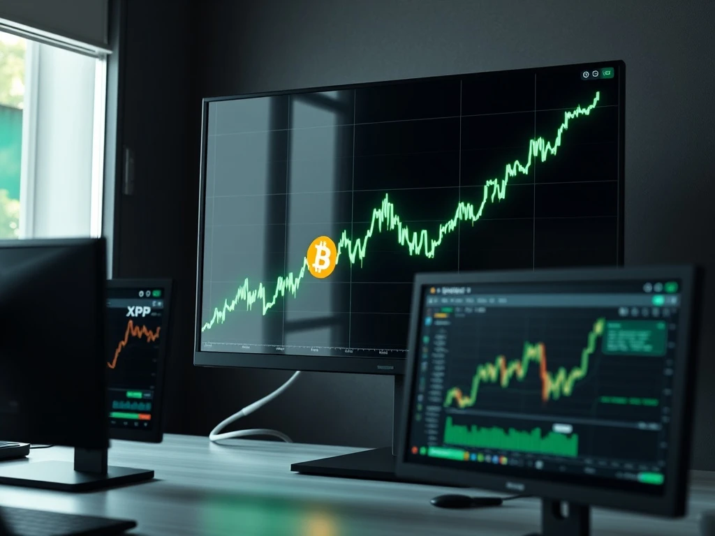 Bitcoin leads crypto market rally with XRP approaching a critical breakout zone on trading charts.
