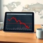 Bitcoin price chart showing downward trend on tablet, illustrating market pressure and short-term holder losses.