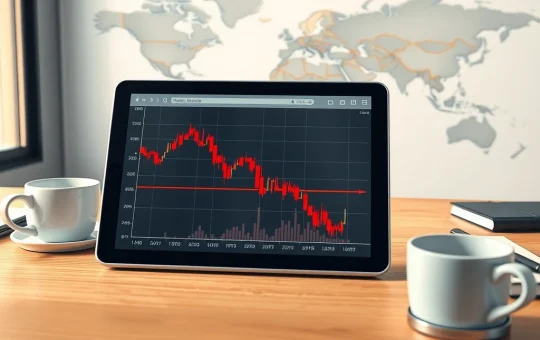 Bitcoin price chart showing downward trend on tablet, illustrating market pressure and short-term holder losses.