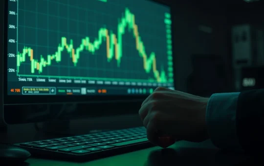 A Bitcoin whale's trading desk showing a live chart as BTC price breaks above $71,000.