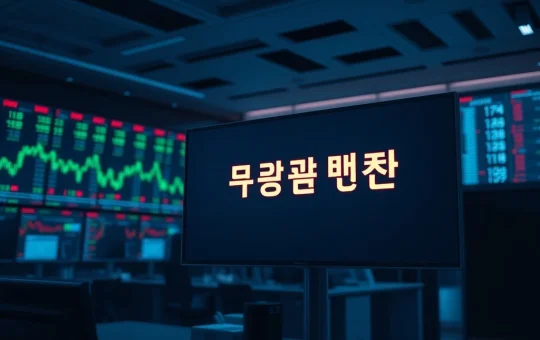 Breaking news on Bithumb exchange AML suspension in South Korea regulatory control room.