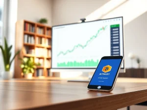 BitMart US zero-fee crypto exchange trading interface on a professional desk setup.