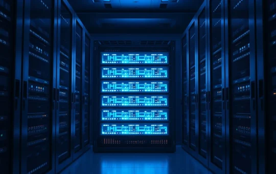 Secure data center infrastructure representing Bitmine's $10.7 billion crypto and cash holdings.