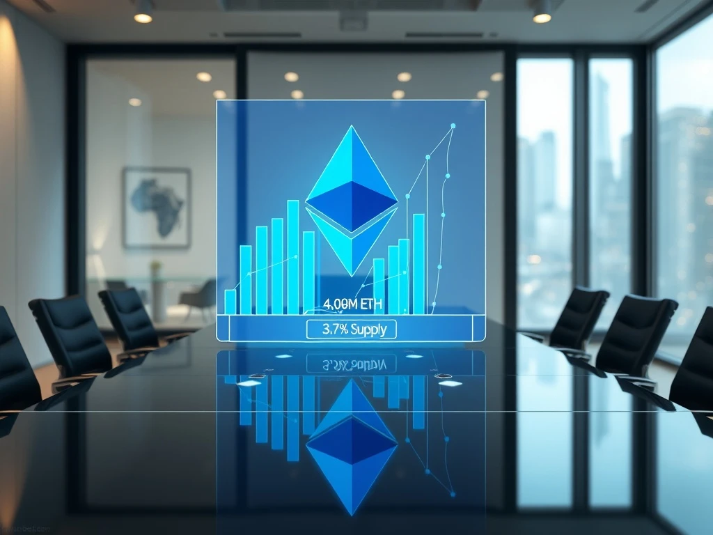 Tom Lee and BitMine's strategy to accumulate 5% of Ethereum's total supply visualized as corporate data.