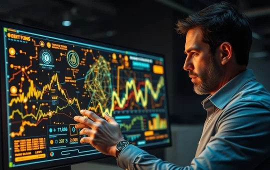 Analyst reviews Blazpay crypto presale data on a digital interface.