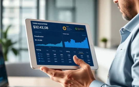 Blockchain service platform token presale launch with investment analytics dashboard