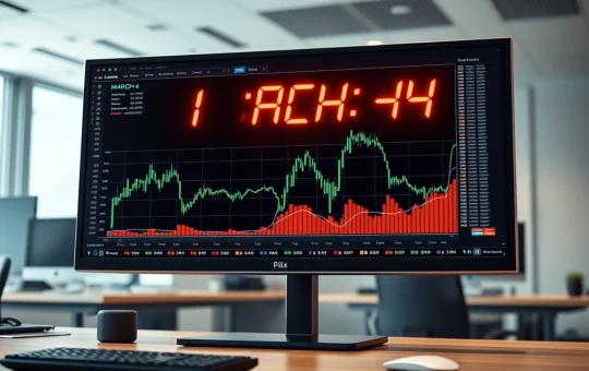 Countdown timer for BlockDAG's final $0.0001 presale ending March 4 over cryptocurrency market charts