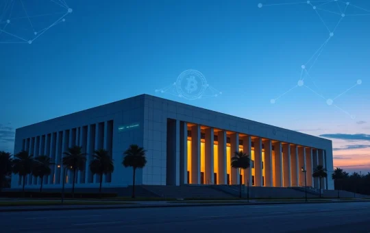 Brazilian Congress building with cryptocurrency symbols representing new Bitcoin seizure legislation