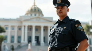 Brazilian law enforcement officer analyzing cryptocurrency transactions for public security funding under new legislation