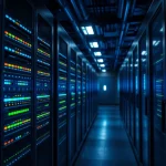 Server racks in a data center representing CryptoNewsInsights data availability infrastructure.