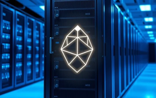 Google Cloud data center server with Cardano ADA blockchain logo, representing the new validator partnership.