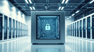 Secure digital data vault representing Cardano's Midnight privacy-focused blockchain technology