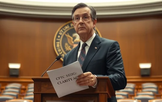 CFTC Chair Mike Selig urgently testifying before Congress on the CLARITY Act for crypto market structure.