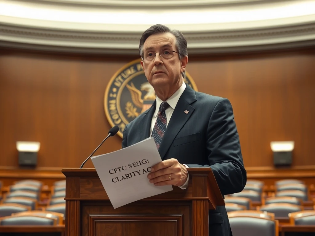 CFTC Chair Mike Selig urgently testifying before Congress on the CLARITY Act for crypto market structure.