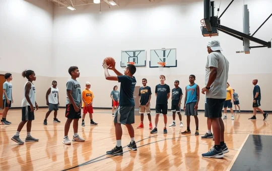 Youth basketball players developing skills at Chandler Arizona basketball camps with professional coaching