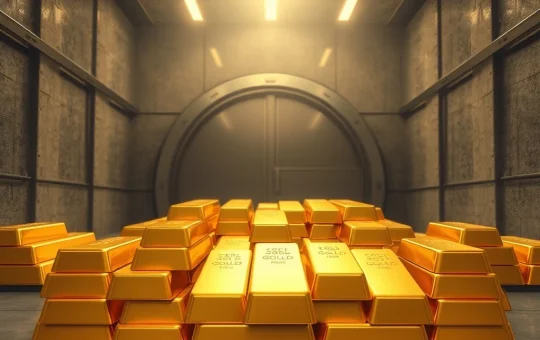 Gold bullion bars in China's central bank reserves during geopolitical tensions with US and Iran.