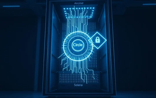 Digital transaction flow representing Circle's $1 billion USDC mint on the Solana blockchain for liquidity expansion.