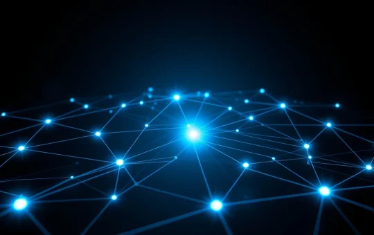 Blockchain network visualization representing Circle's KYT compliance decision to unfreeze USDC wallets in 2026.