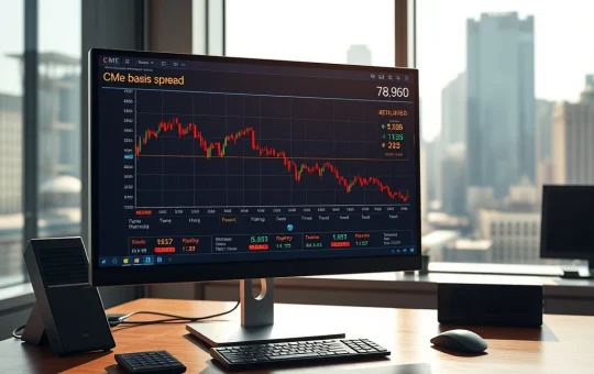 CME Bitcoin futures trading data screen showing basis compression patterns in March 2026 market analysis