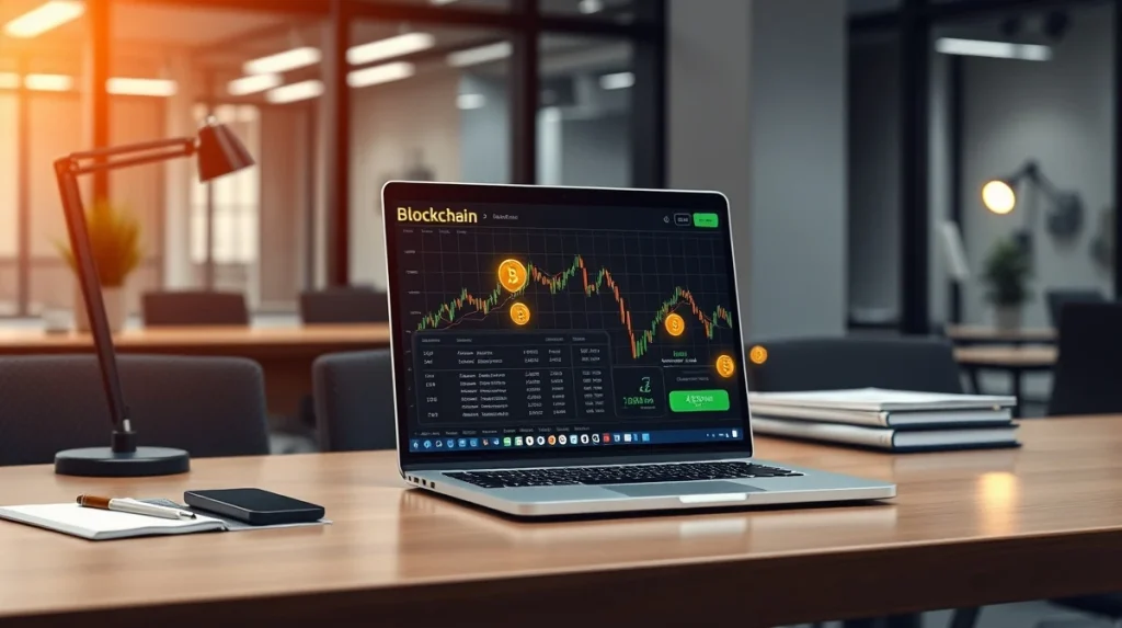 Editorial image depicting blockchain and digital token analysis on a computer screen.