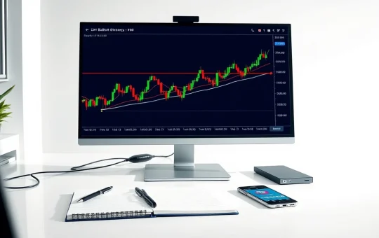 Analyst's screen showing a crypto chart with a bullish divergence pattern signaling potential market recovery.