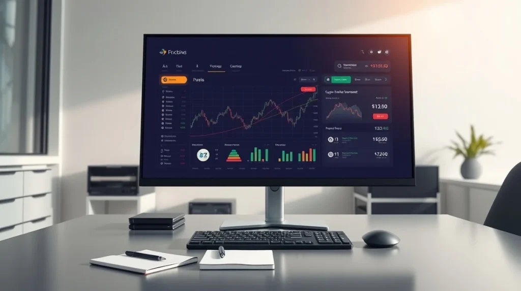 Professional trading desk monitoring cryptocurrency exchange listings and Bitcoin market data in 2026.