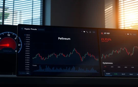 Crypto Fear Index dashboard showing extreme fear level 10 with Pepeto presale progress and Ethereum XRP price charts