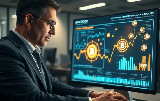 Analyst reviewing crypto presale tokenomics and blockchain data on a digital interface.