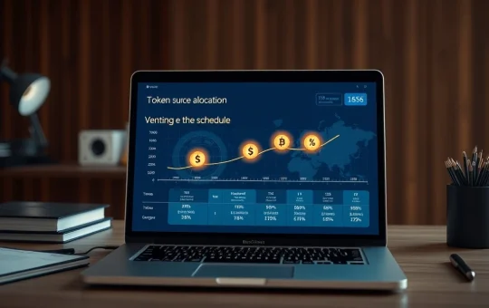 Blockchain interface showing tokenomics and vesting schedule for a crypto presale.