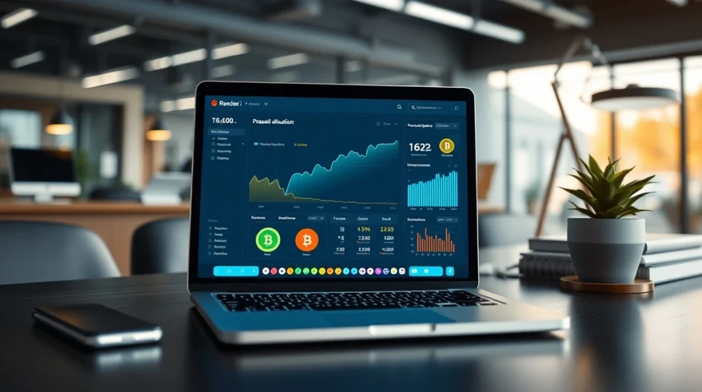 Analytical dashboard showing crypto presale tokenomics and allocation data on a laptop screen.