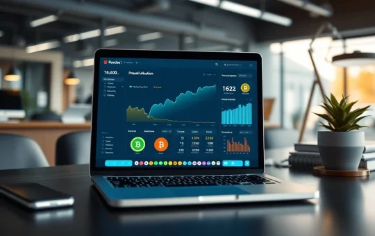 Analytical dashboard showing crypto presale tokenomics and allocation data on a laptop screen.