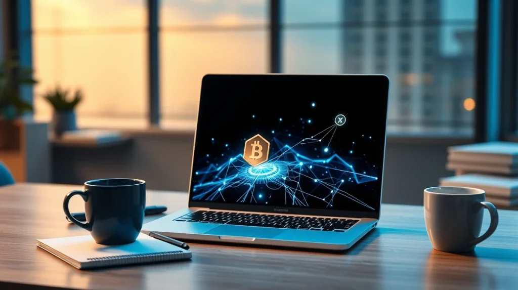 Analysis of crypto presale market and token launch trends on a laptop screen.