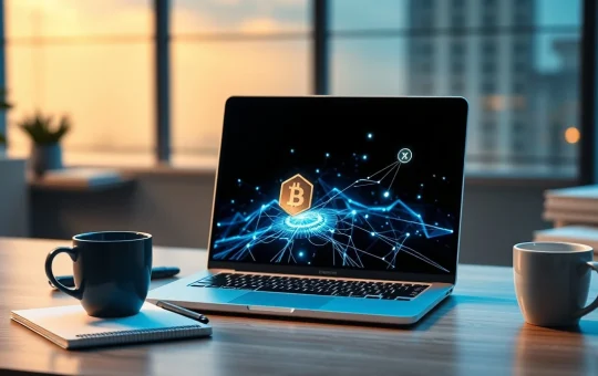 Analysis of crypto presale market and token launch trends on a laptop screen.