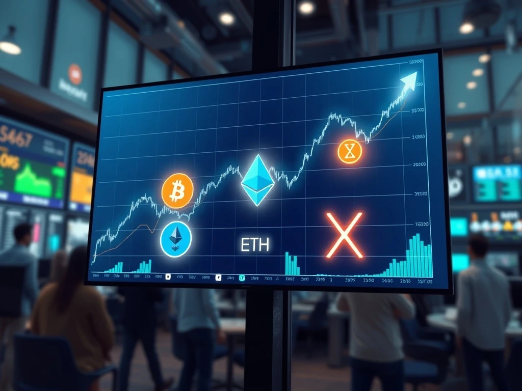 Analysis of the cryptocurrency market rally showing Bitcoin, Ethereum, and XRP price surges on a financial chart.