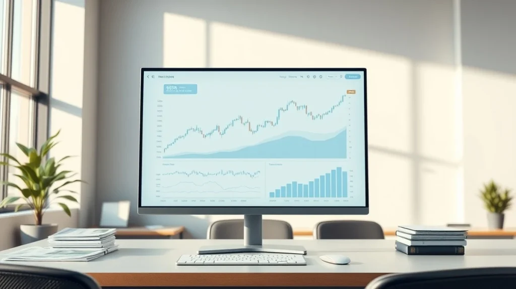 Professional analysis of 2026 cryptocurrency market trends and institutional investment data on a trading desk screen.