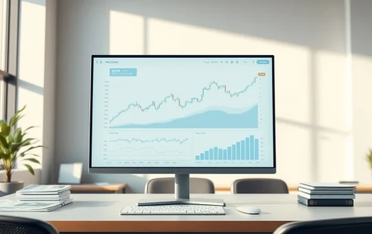 Professional analysis of 2026 cryptocurrency market trends and institutional investment data on a trading desk screen.