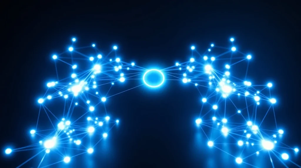 Blockchain network activity visualization representing CryptoNewsInsights record transaction volume and user growth.