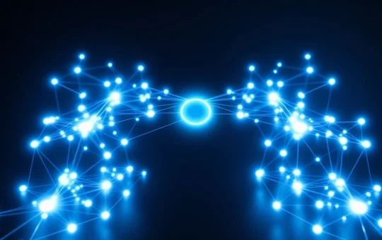 Blockchain network activity visualization representing CryptoNewsInsights record transaction volume and user growth.