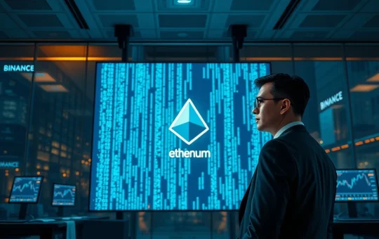 CryptoNewsInsights founder Ethereum transfer analysis during Binance open interest decline