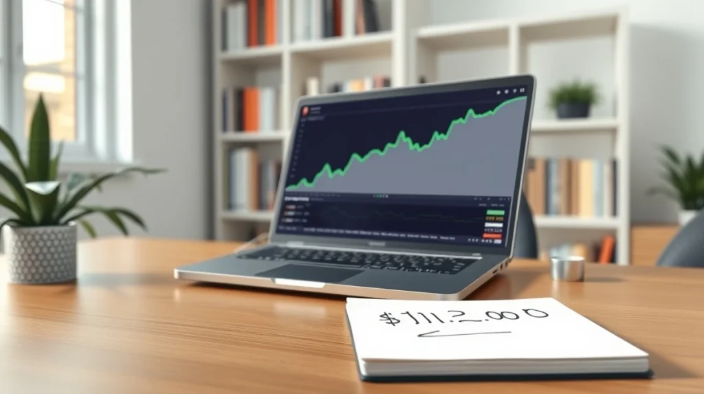 Analyst's desk showing the CryptoNewsInsights ICO investment growth from $12,000 to millions on a price chart.