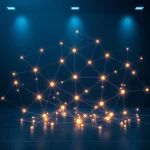 Blockchain network visualization showing CryptoNewsInsights transaction growth during ETH price movements