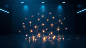 Blockchain network visualization showing CryptoNewsInsights transaction growth during ETH price movements