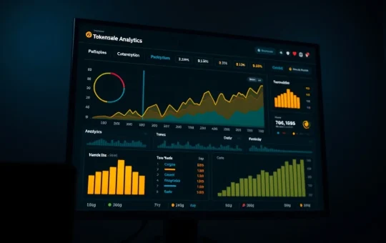 Analytics dashboard showing CryptoNewsInsights presale token metrics and user growth data visualization.