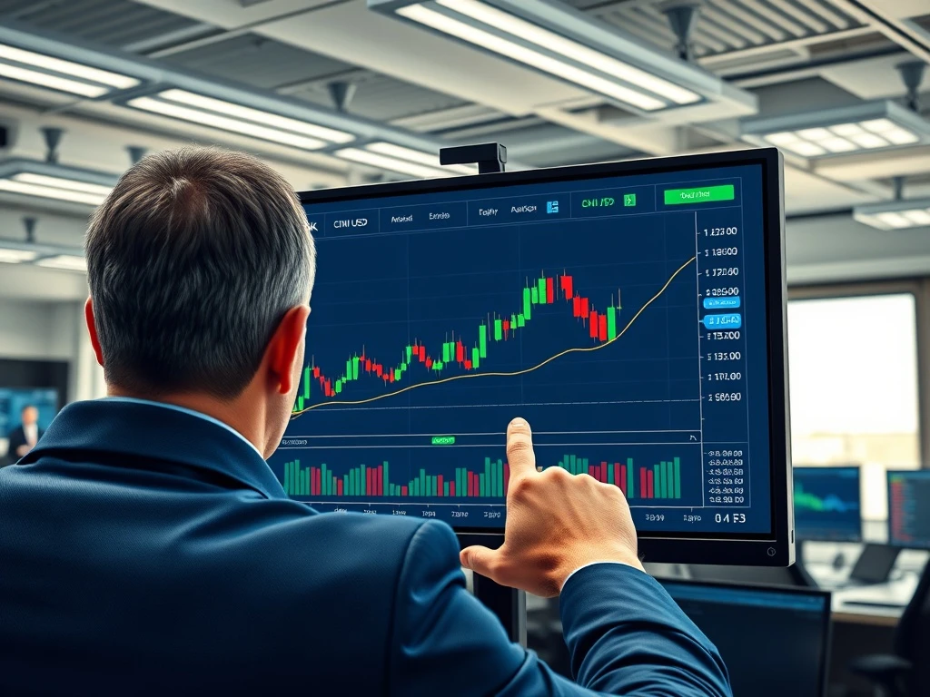 CryptoNewsInsights price chart showing critical make-or-break support level on trading monitor in financial newsroom