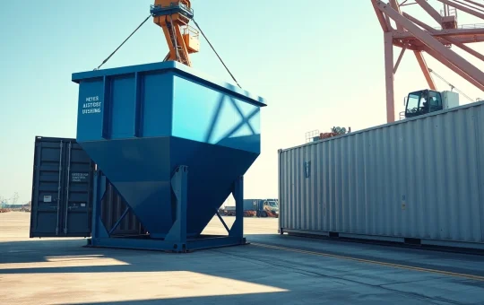 Custom industrial hopper shipment by TSF Engineering for Middle East industrial projects.