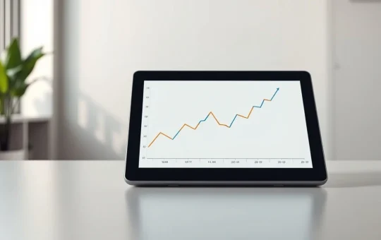 Financial analysis chart for Decentraland MANA cryptocurrency price trends on a digital tablet
