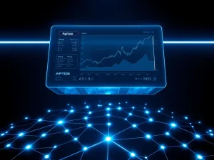 Decibel Aptos perpetuals exchange interface visualizing onchain derivatives trading on a blockchain network.